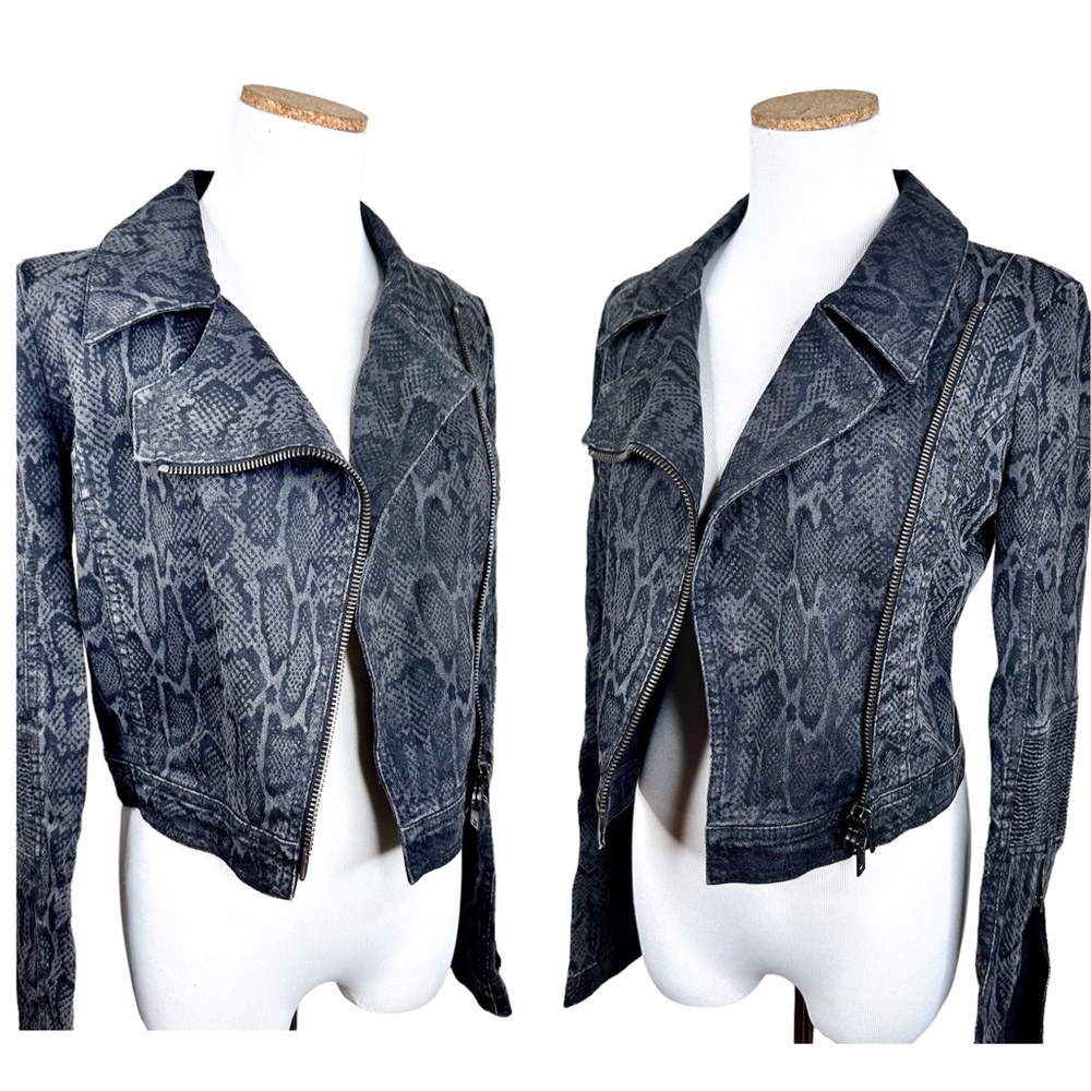Stella McCartney Moto Biker Jacket SZ 38 US 4/6 Like New Black/Gray - Picture 2 of 16